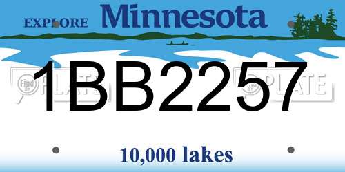 1BB2257 Minnesota License Plate