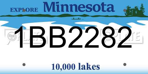 1BB2282 Minnesota License Plate