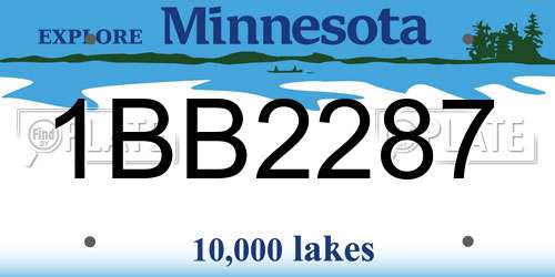 1BB2287 Minnesota License Plate