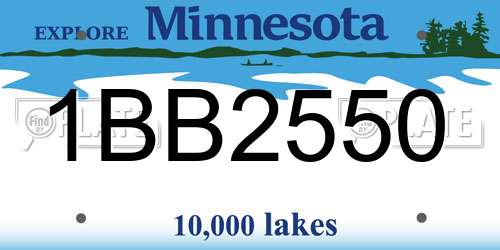 1BB2550 Minnesota License Plate