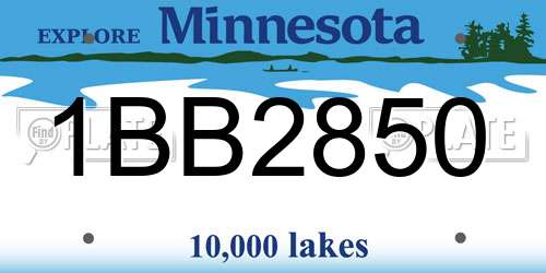 1BB2850 Minnesota License Plate