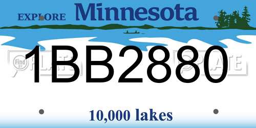1BB2880 Minnesota License Plate