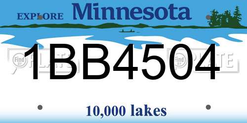 1BB4504 Minnesota License Plate