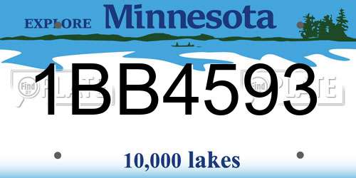 1BB4593 Minnesota License Plate