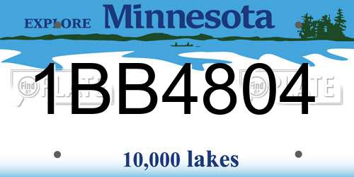 1BB4804 Minnesota License Plate