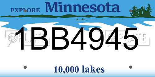 1BB4945 Minnesota License Plate
