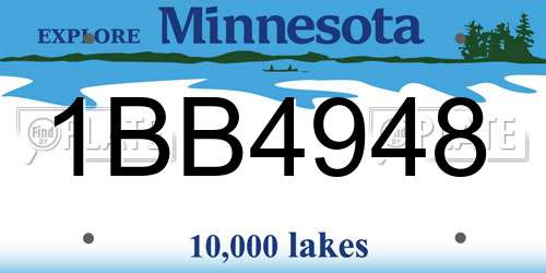 1BB4948 Minnesota License Plate