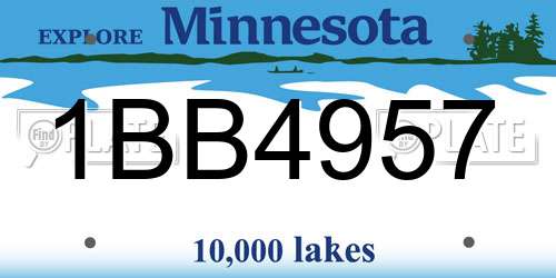 1BB4957 Minnesota License Plate