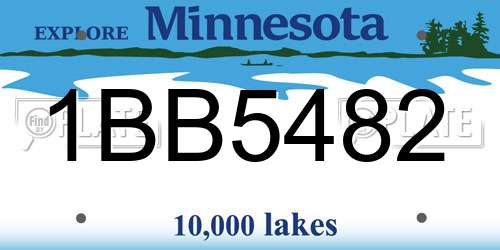 1BB5482 Minnesota License Plate