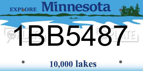 1BB5487 Minnesota License Plate