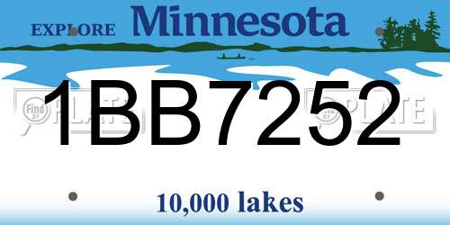 1BB7252 Minnesota License Plate