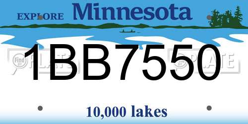 1BB7550 Minnesota License Plate