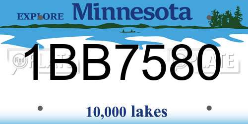 1BB7580 Minnesota License Plate