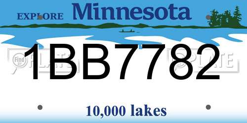 1BB7782 Minnesota License Plate