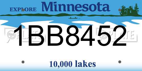 1BB8452 Minnesota License Plate