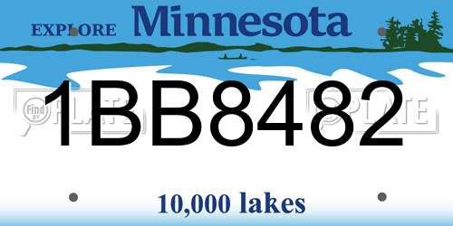 1BB8482 Minnesota License Plate