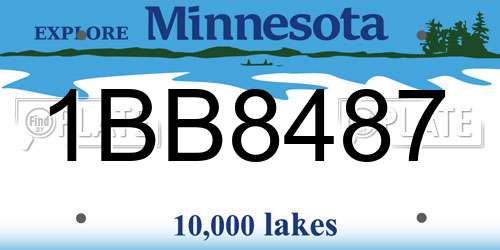 1BB8487 Minnesota License Plate