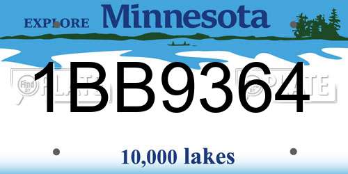1BB9364 Minnesota License Plate