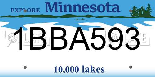 1BBA593 Minnesota License Plate