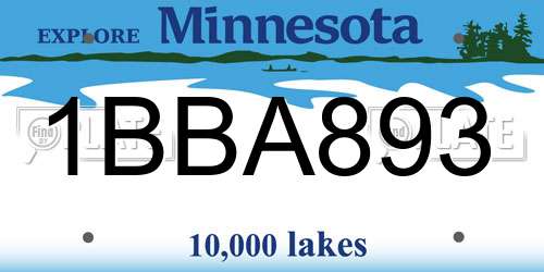 1BBA893 Minnesota License Plate