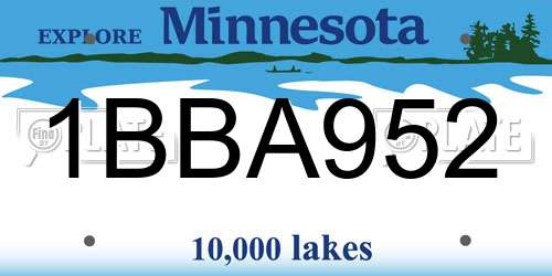 1BBA952 Minnesota License Plate