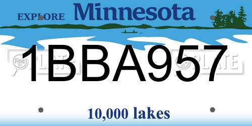 1BBA957 Minnesota License Plate