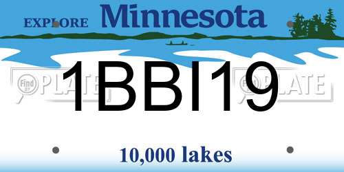 1BBI19 Minnesota License Plate