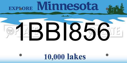 1BBI856 Minnesota License Plate