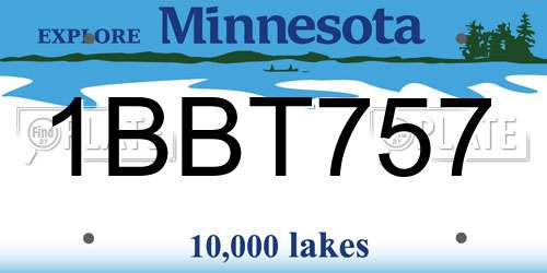 1BBT757 Minnesota License Plate