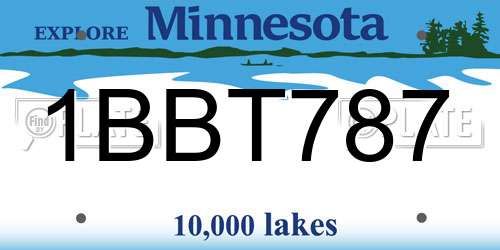 1BBT787 Minnesota License Plate