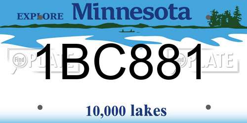 1BC881 Minnesota License Plate