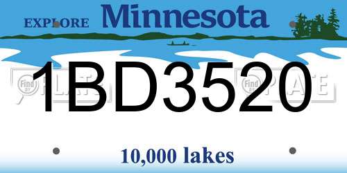 1BD3520 Minnesota License Plate
