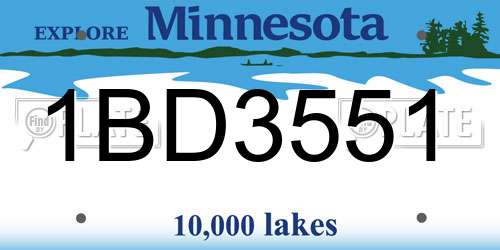 1BD3551 Minnesota License Plate