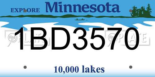 1BD3570 Minnesota License Plate