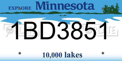 1BD3851 Minnesota License Plate