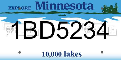 1BD5234 Minnesota License Plate