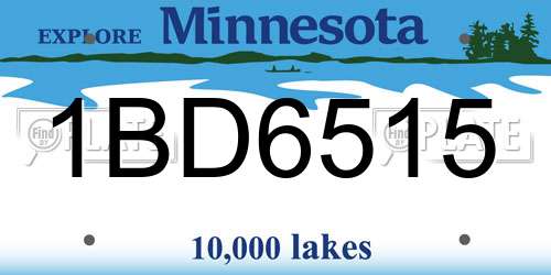 1BD6515 Minnesota License Plate