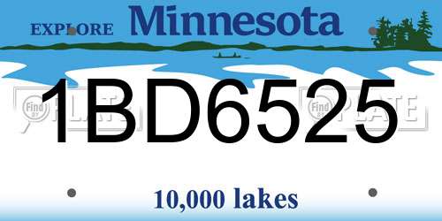 1BD6525 Minnesota License Plate