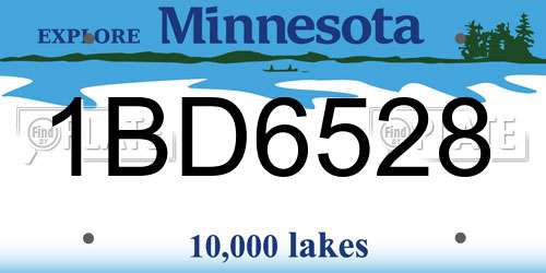 1BD6528 Minnesota License Plate