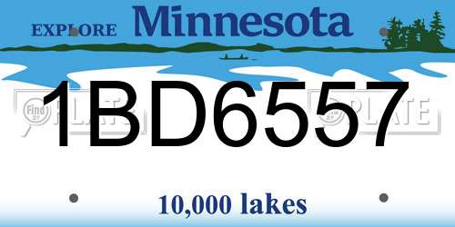 1BD6557 Minnesota License Plate