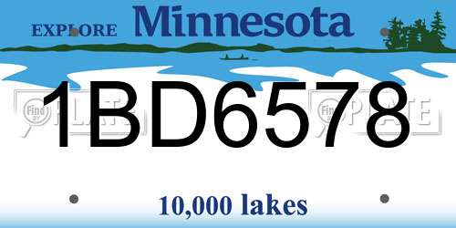 1BD6578 Minnesota License Plate