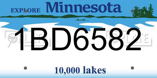 1BD6582 Minnesota License Plate