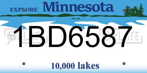 1BD6587 Minnesota License Plate