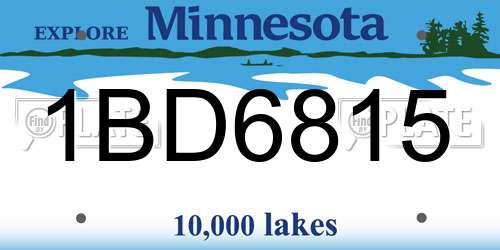 1BD6815 Minnesota License Plate