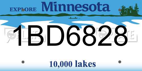 1BD6828 Minnesota License Plate
