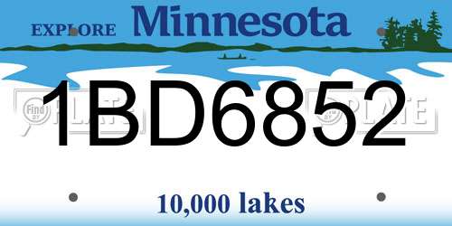 1BD6852 Minnesota License Plate