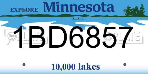 1BD6857 Minnesota License Plate