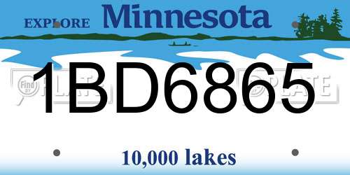 1BD6865 Minnesota License Plate