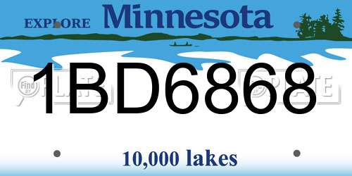 1BD6868 Minnesota License Plate