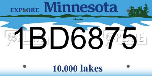 1BD6875 Minnesota License Plate